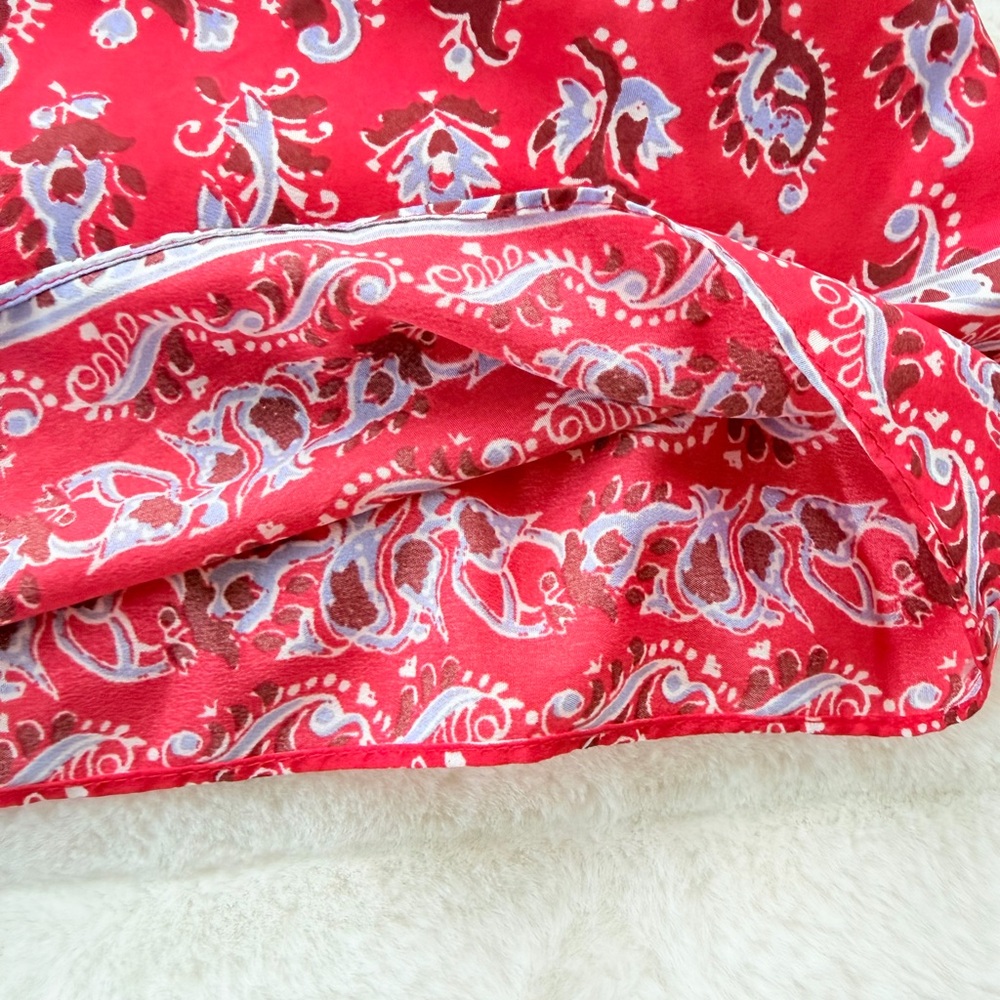 J.Crew Red Paisley Halter Tank Top Size 6 Lightweight Summer - Picture 5 of 9